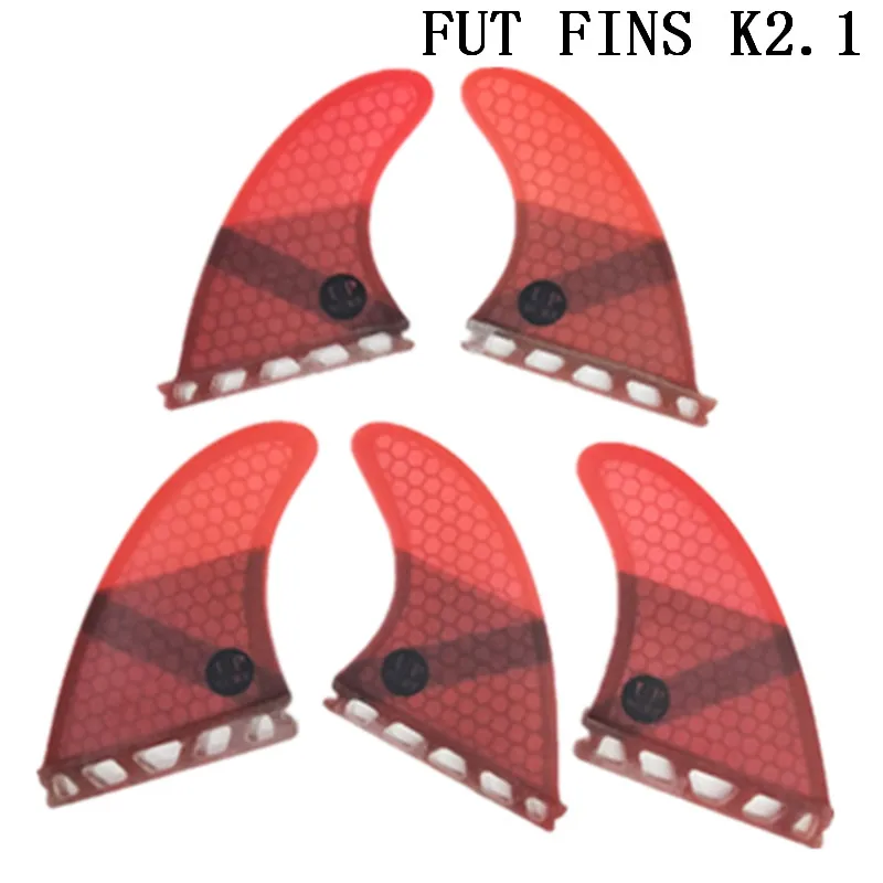 Surf Future Fin K2.1 плавники для серфинга из стекловолокна сотовые три-четыре плавники Quilhas Подруливающее Устройство 5 плавников набор - Цвет: Red