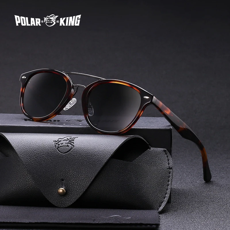POLARKING Марка Унисекс Ацетат Поляризованные Солнцезащитные Очки Мужчины