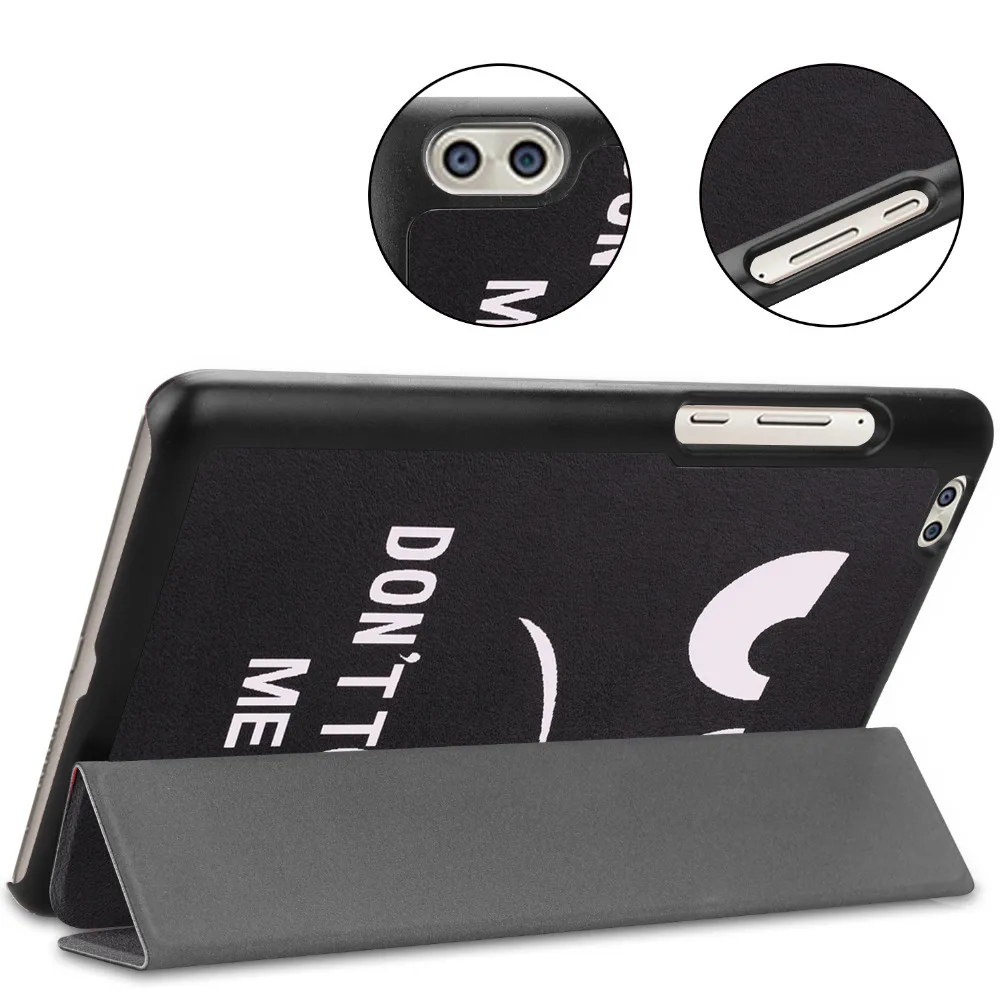 Тонкий кожаный чехол-книжка с откидной крышкой и принтом чехол магнитной