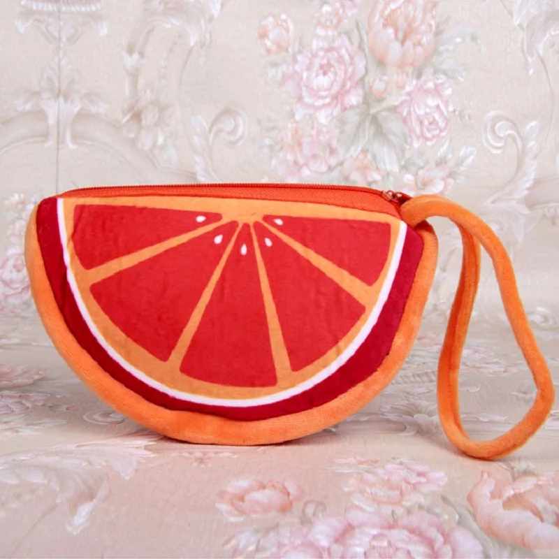 Женский Миниатюрный Плюшевый Кошелек для монет с принтом фруктов милый кошелек