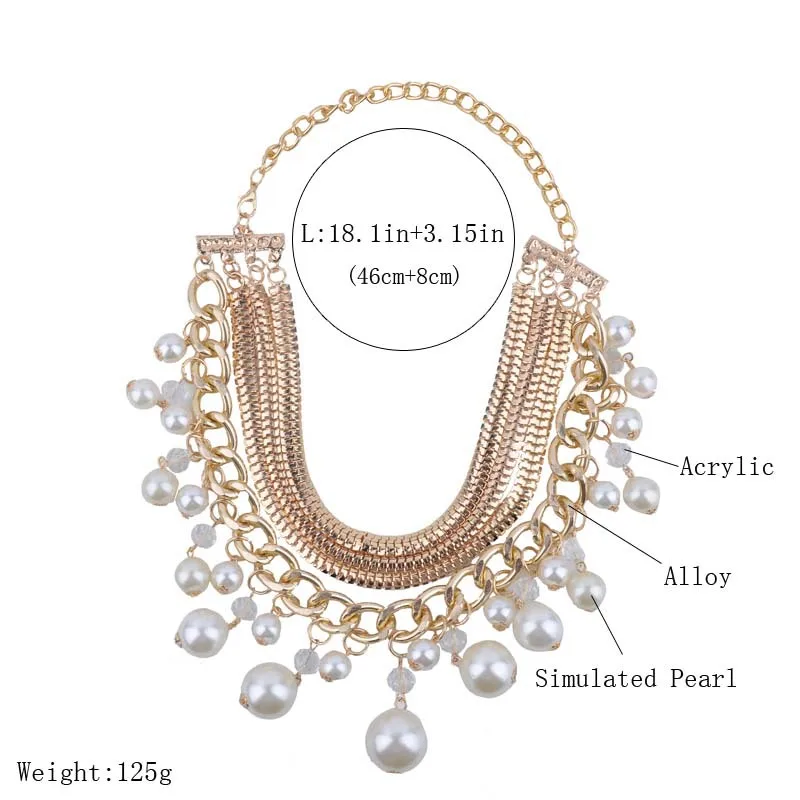 Чокер Naomy &amp ZP Женский массивное ожерелье с цепочкой роскошное многослойное