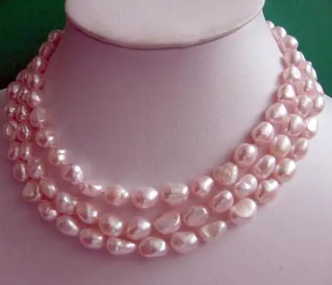 Ожерелье из жемчуга колье с розовым пресноводным жемчугом 48 дюймов Длинное