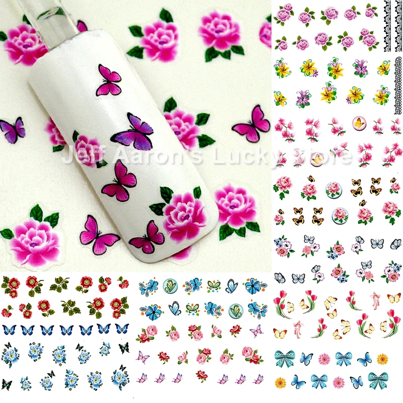 12 листов водные переводные наклейки для дизайна ногтей|nail art stickers decals|sticker decalwater