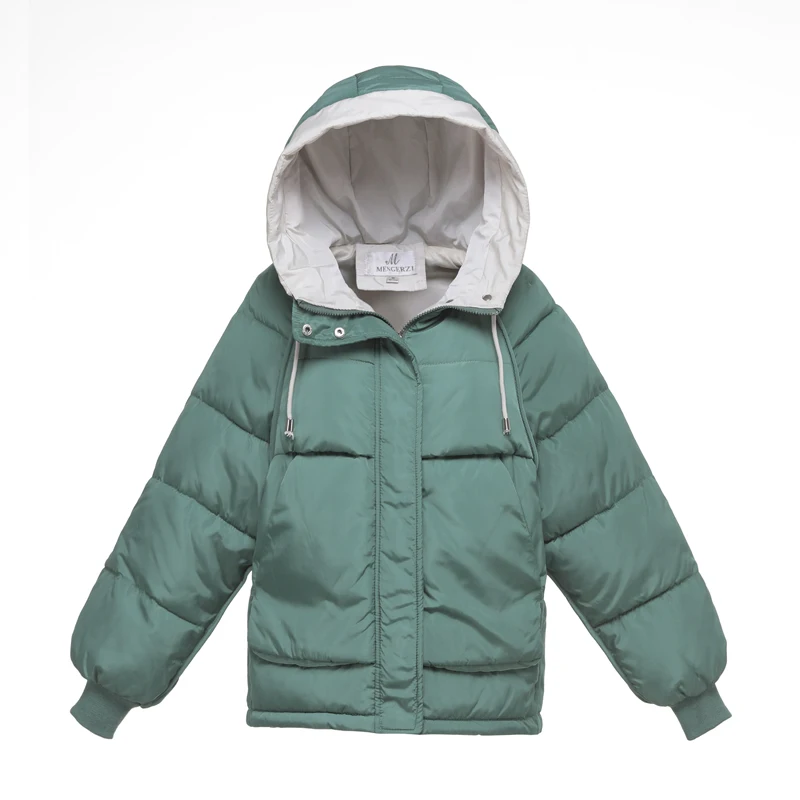 Новое поступление, женская зимняя куртка с капюшоном, свободная, теплая, утолщенная, женская верхняя одежда, пальто с подкладкой, короткая парка, Casaco Feminino