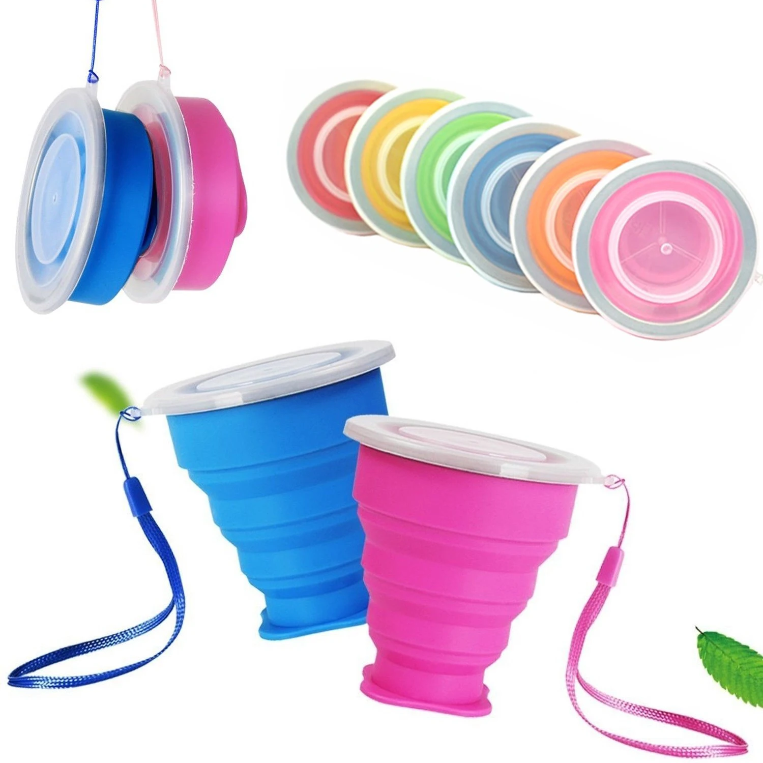 Портативная силиконовая складная туристическая чашка для отдыха на открытом