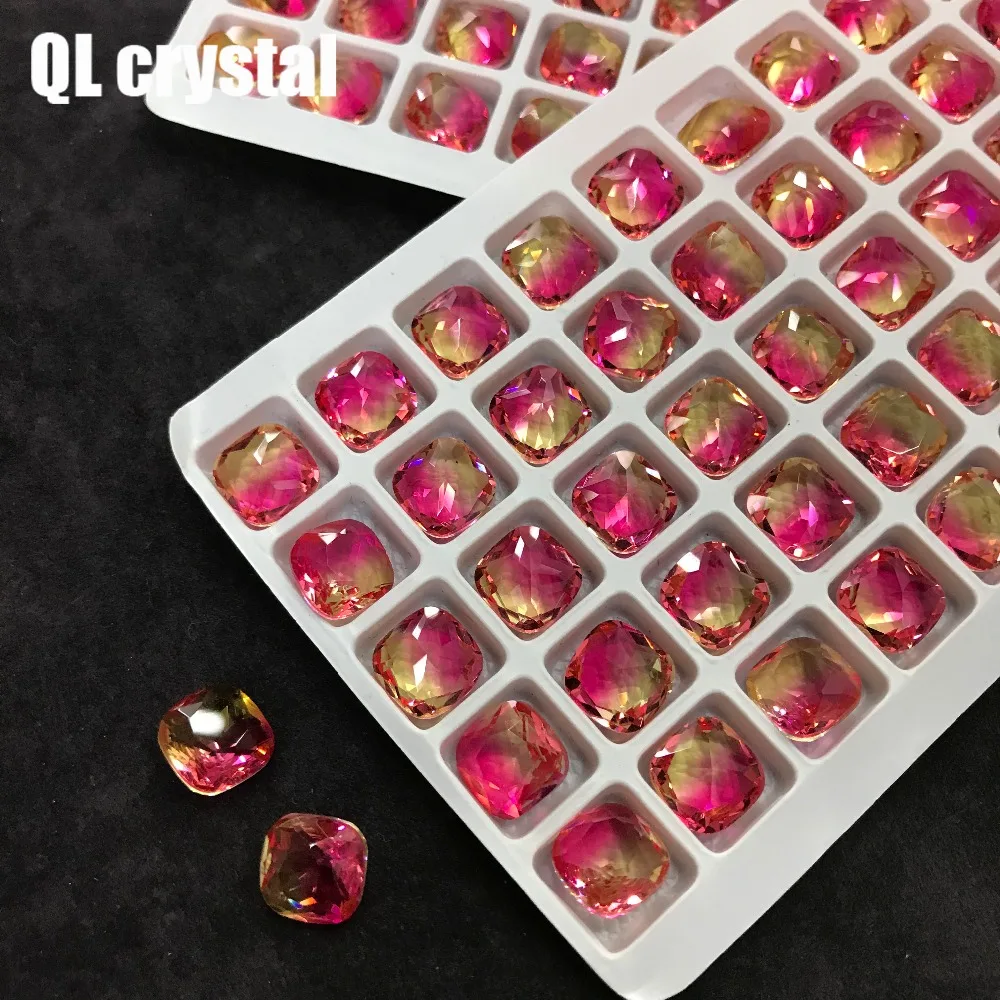 QL Хрустальный Турмалин стеклянный кристалл 10 мм толстый квадратный изысканные