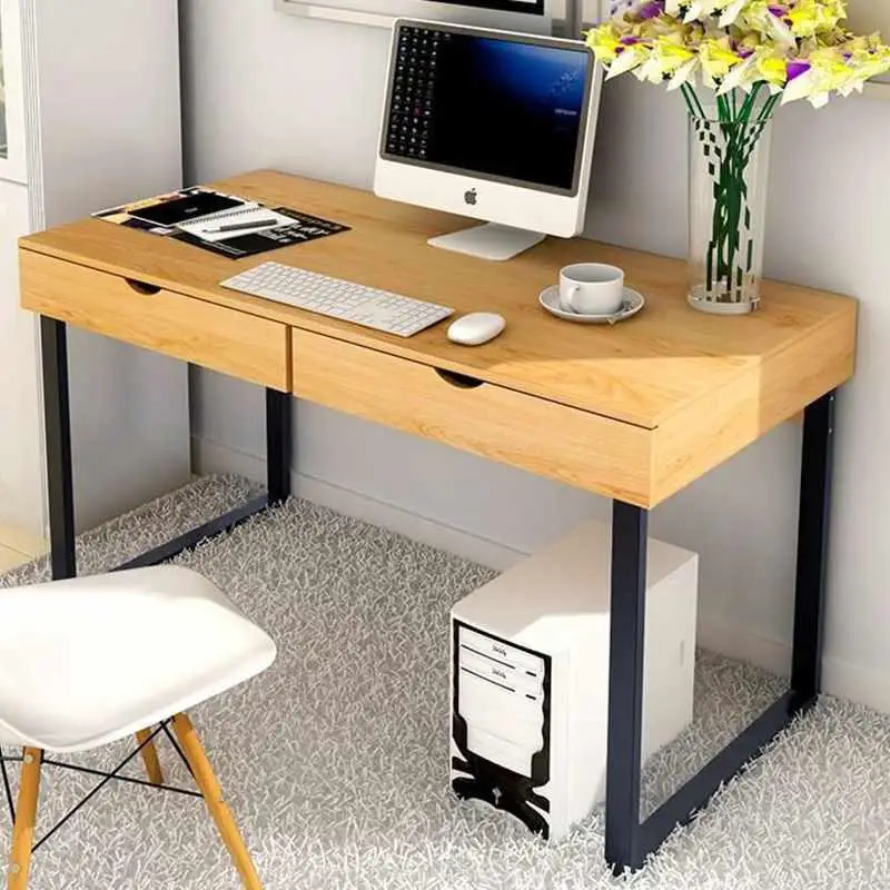 Стол настольный для домашнего ПК с 2 ящиками простой креативный компьютерный