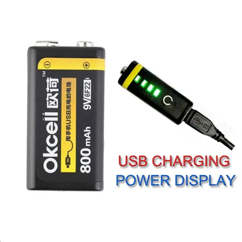 Аккумуляторная батарея OKcell 9V 800mAh USB 2/4 шт. для радиоуправляемого вертолета модели