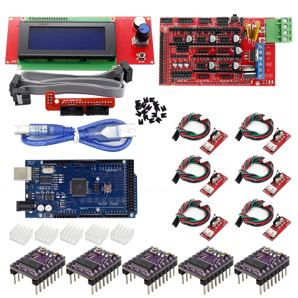 3D принтеры комплект для Arduino 2004 ЖК дисплей контроллер + Mega 2560 R3 ПЛАТФОРМЫ 1 4 6x