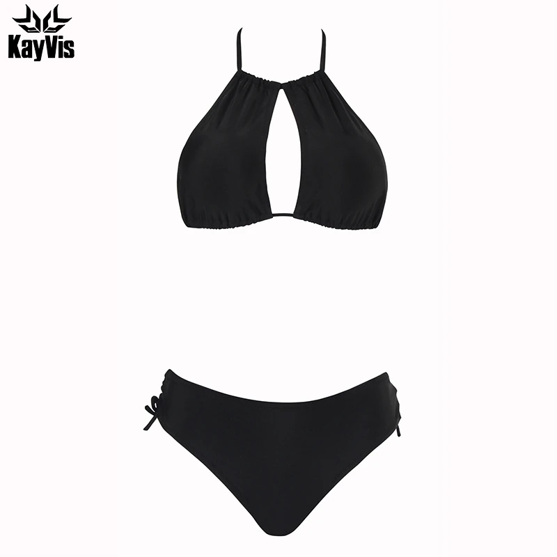Женский купальник бикини KayVis бразильский с высокой горловиной и бретелькой