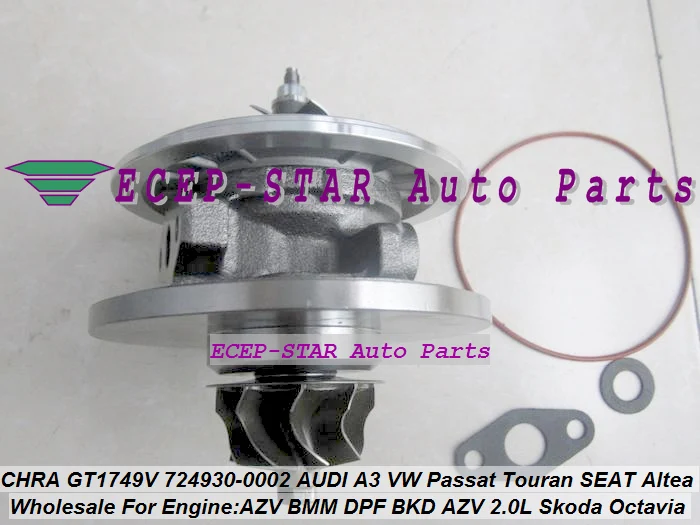 Бесплатная доставка картриджа Turbo CHRA GT1749V 724930 -5009S Турбокомпрессор для AUDI A3 Altea Skoda