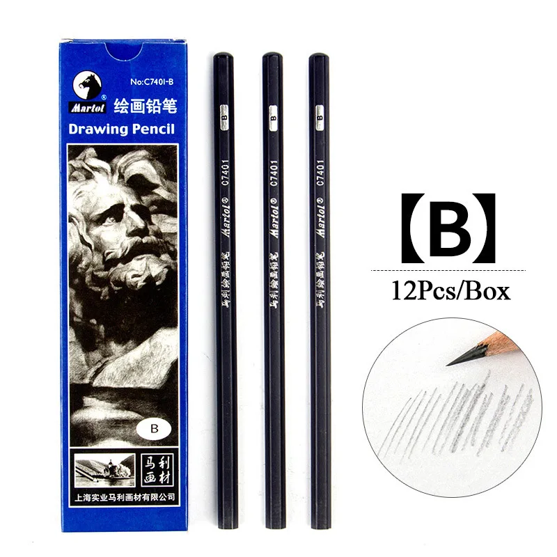 Sketch Charcoal B 12 шт./компл. карандаш 14B матовый 12B Рисование набросков углем эскиз карандаш из мягкой кожи Твердый, рисование уголь товары для рукоделия - Цвет: Sketch Charcoal B