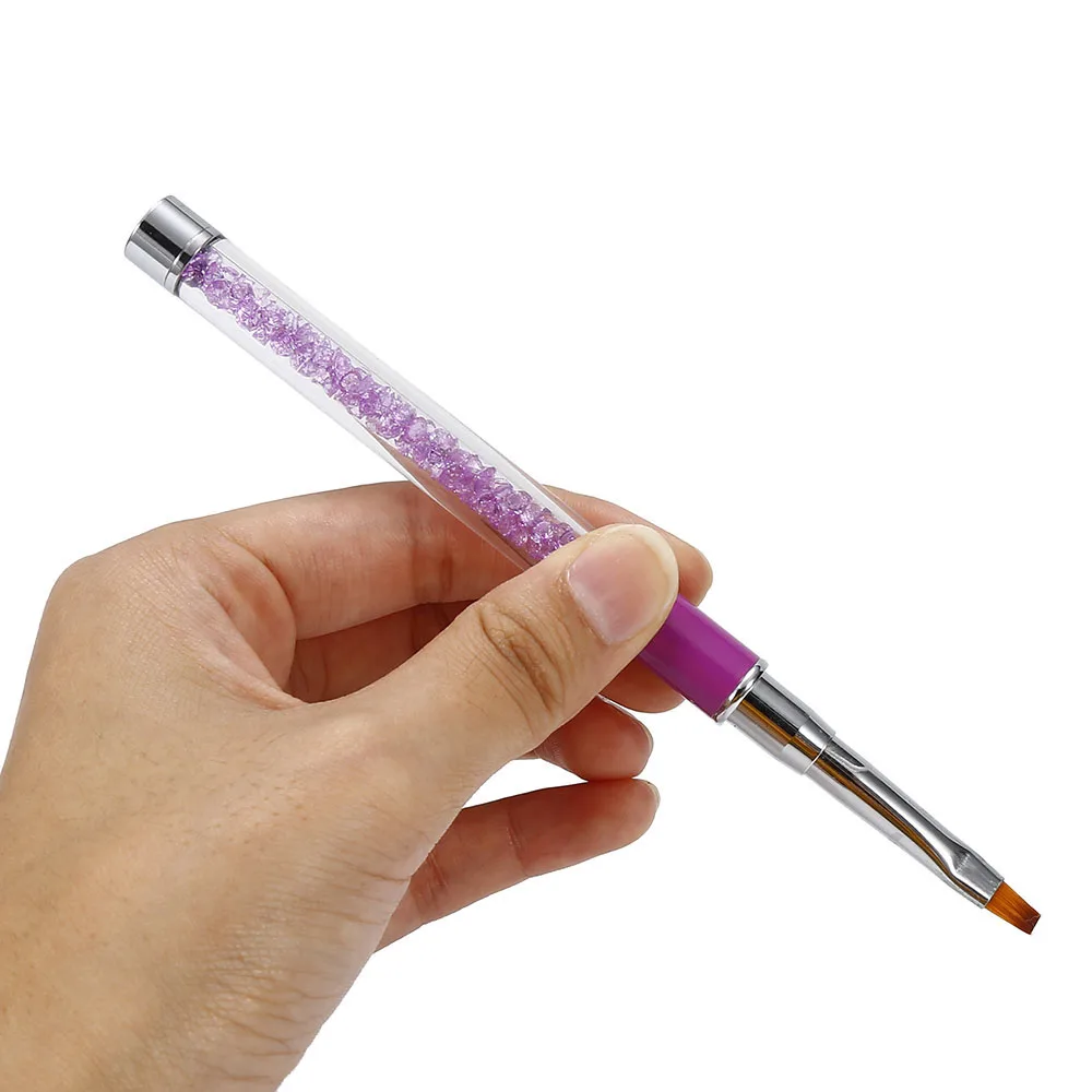 3 шт. акриловая кисть для дизайна ногтей ручка из горного хрусталя УФ-гель размера