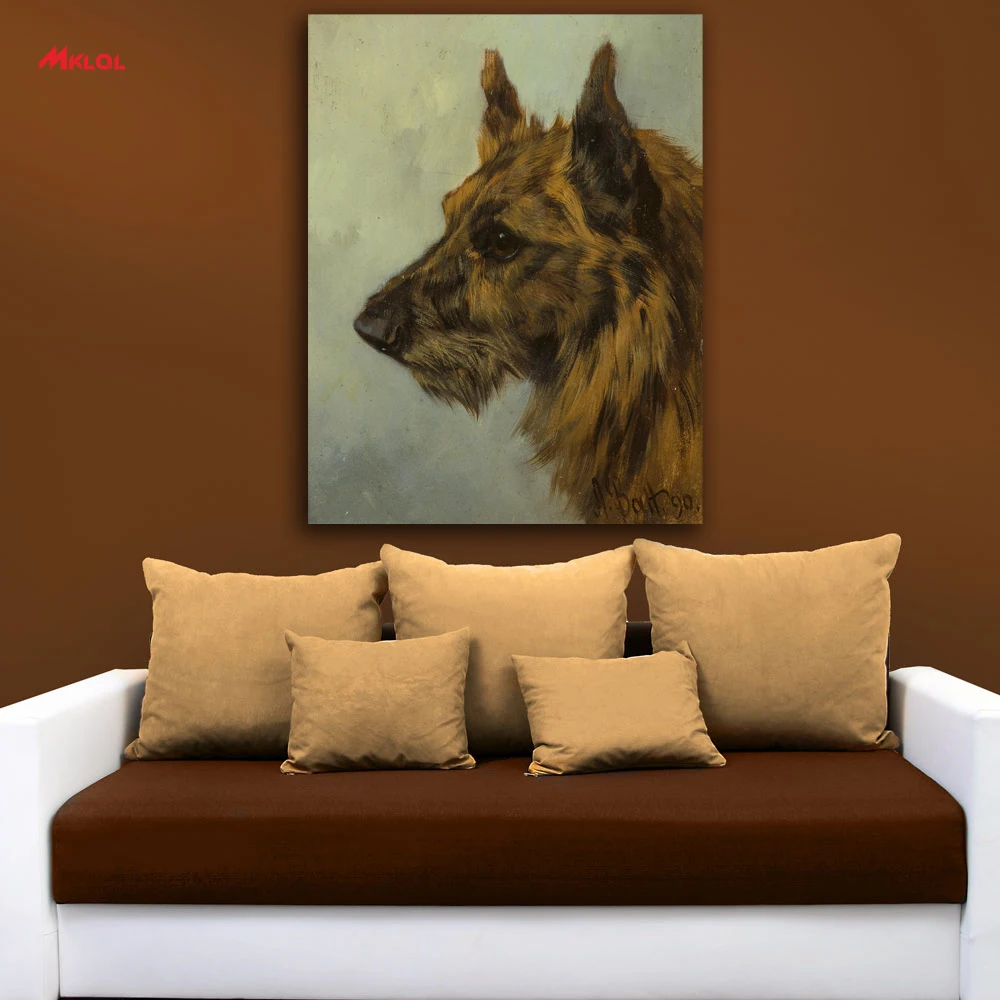 Большой Wall Art собака Картина на холсте для Гостиная украшения дома картина маслом