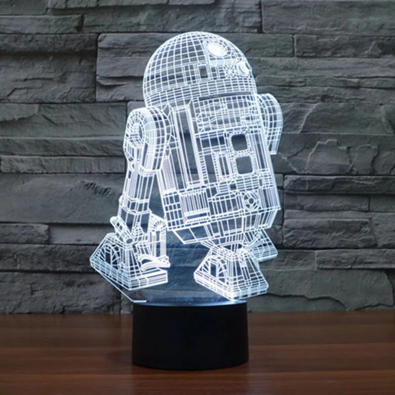 Домашний Декоративный 3d светильник taproad R2D2 7 цветов для праздников звездных войн
