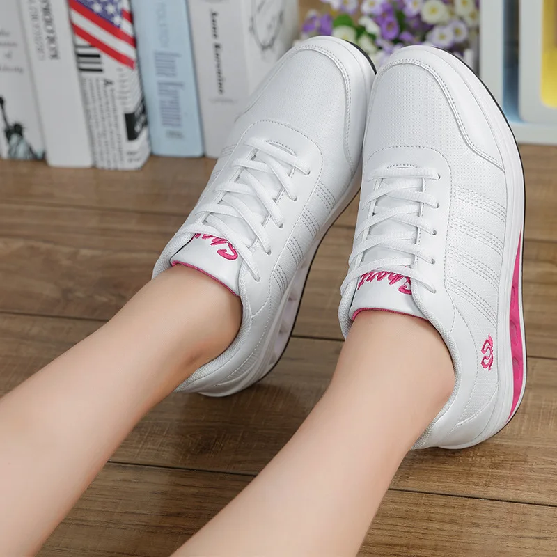 Новые осенние белые туфли с толстой подошвой женская обувь|Женские кроссовки и