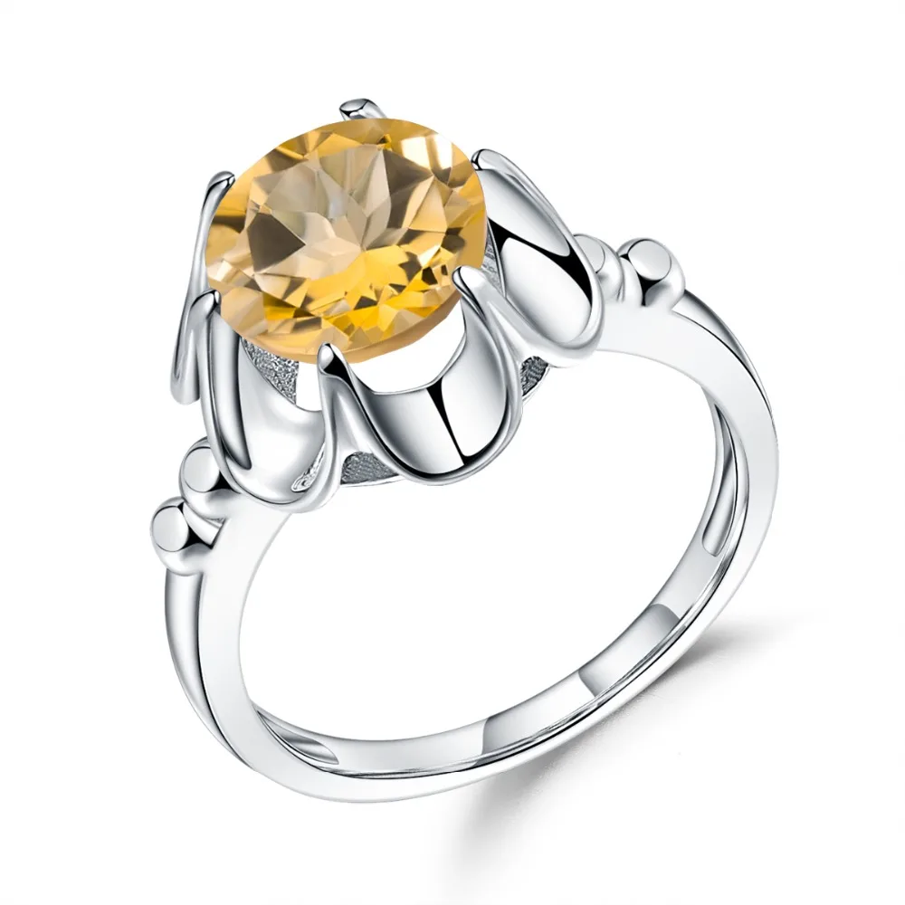 GEM'S BALLET, 2.66Ct, натуральный цитрин, обручальное кольцо, натуральная 925 пробы, серебро, драгоценный камень, кольца на палец для женщин, хорошее ювелирное изделие