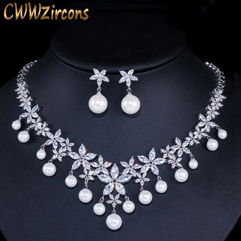 CWWZircons со светящимся кубическим цирконием цветок серьги с подвесками Для женщин