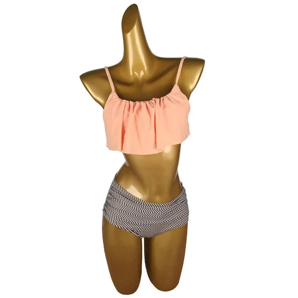 Бикини с высокой талией 2017 сексуальный купальный костюм женский пуш ап купальник