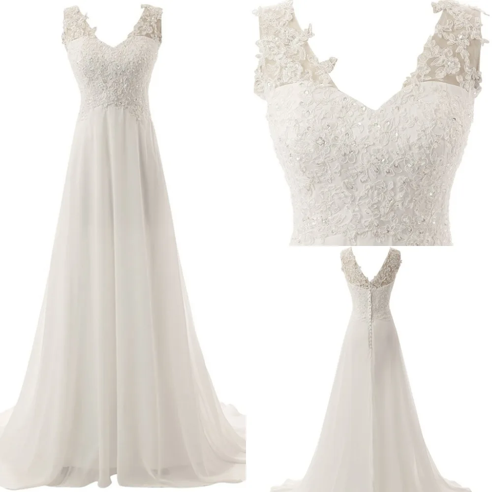 

Женское свадебное платье с V-образным вырезом