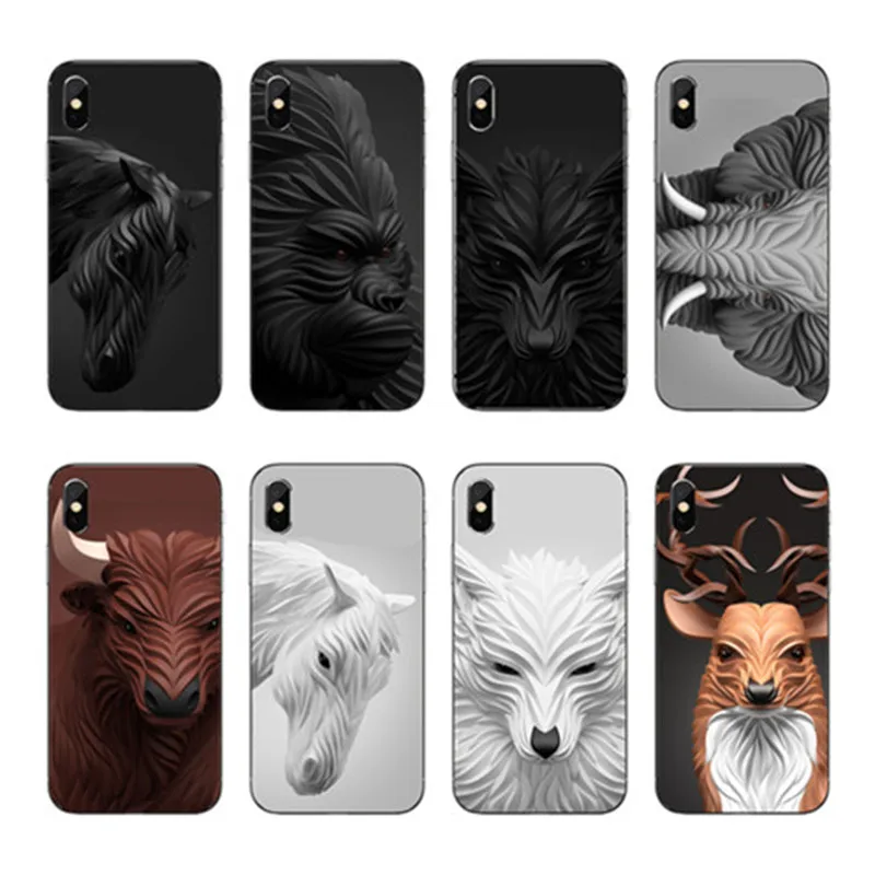 Роскошный чехол для телефона Alivio iphone 8 7 6 5 4 Plus X Tampa Lobo мультяшный 3D животное мягкий