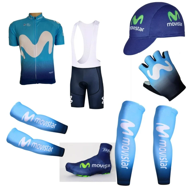 18 movistar 7 шт. полный набор pro team mitchelton Велоспорт Джерси Наборы Лето дышащий велосипед одежда MTB Ropa Ciclismo велосипед Майо гель 9D - Цвет: 18 movistar