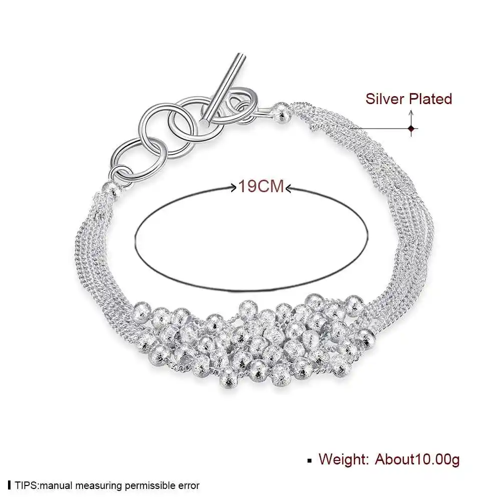 Новое поступление хит продаж посеребренные 19 см манжеты цепь шармы шесть линий