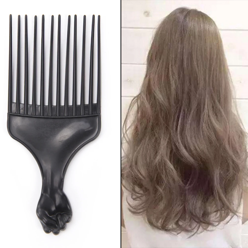 

1Pcs Afro Hair Brush Pick Comb Fork Hairbrush Insert Hair Pick Comb Plastic Gear Comb For Curly Afro Hair Styling Tools