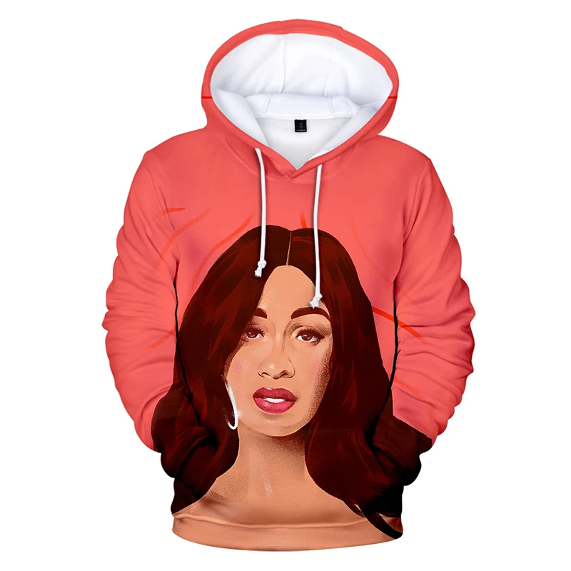 3d толстовки пуловер Забавный Милый Cardi B принт модная Толстовка для мужчин и женщин Толстовка Повседневная с длинным рукавом унисекс 3D толстовки с капюшоном топы