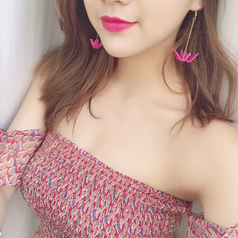 6 узор серьги европейский и американский темперамент свежий длинными ушами