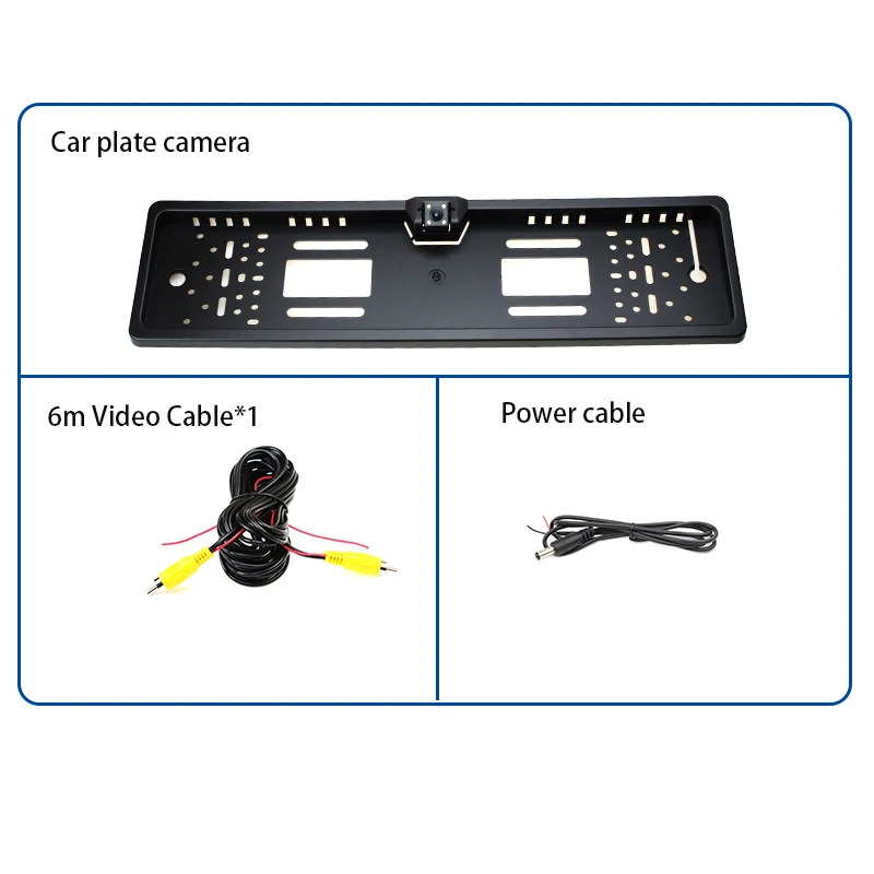 

HaiSunny New Panel 4 LED Night Vision Vidicon European Russia License Plate Frame Rear View Camera for Parking Assistance