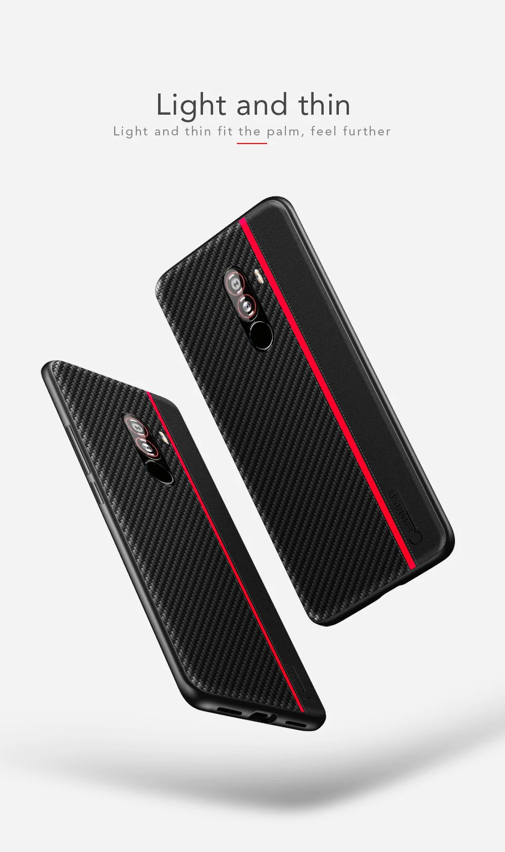 Xiaomi Pocophone F1 чехол из углеродного волокна текстурированное покрытие Pocophone F1 полный защитный задний Чехол для телефона Xiaomi Pocofone F1 чехол