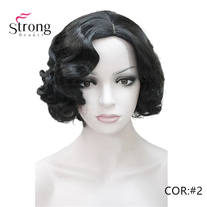 StrongBeauty волнистый парик из синтетических волос с коротким кожным верхом
