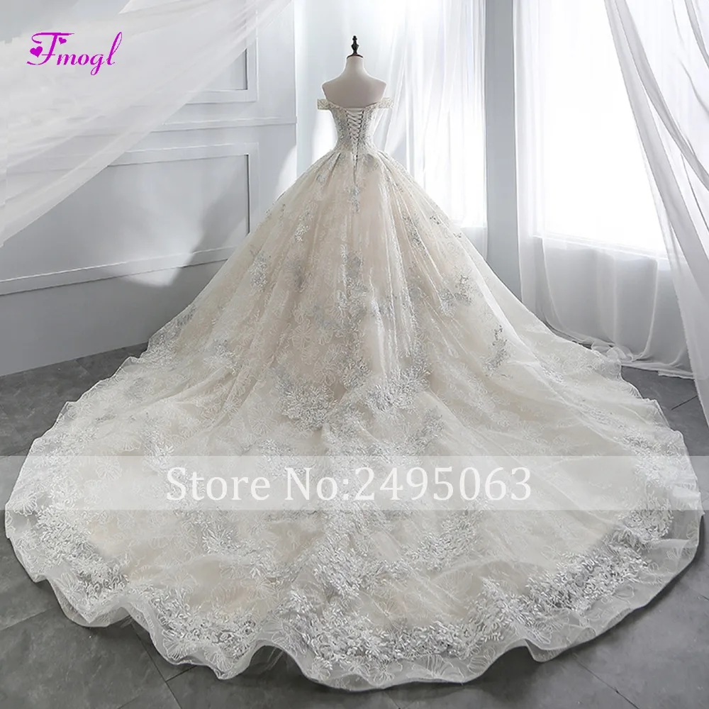Fmogl Vestido de Noiva/кружевное свадебное платье трапециевидной формы с аппликацией в
