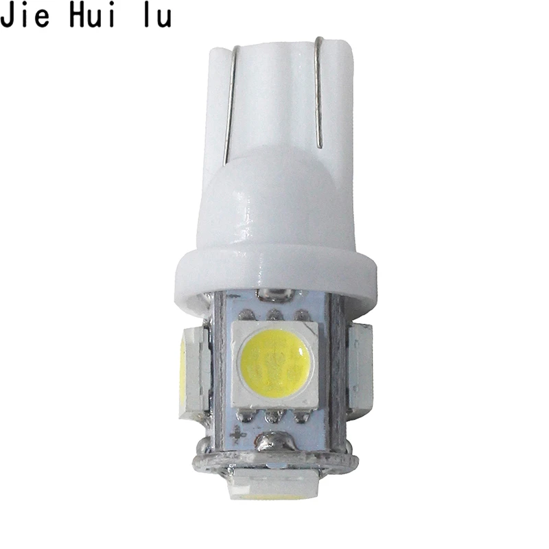 10 шт. Автомобильный светодиодный T10 W5W 5050 5SMD белый красный синий клиновидный