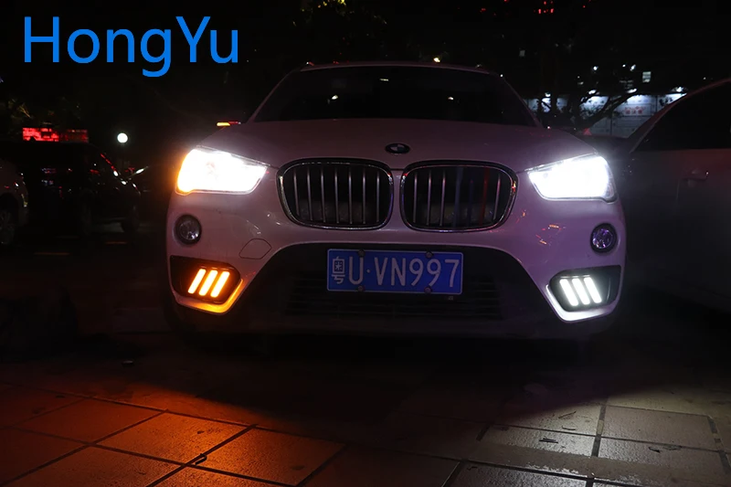 Мигающий светодиодный DRL Дневной светильник s Для BMW X1 F48 F49 2015 2016 2017 2018 2019 с желтым