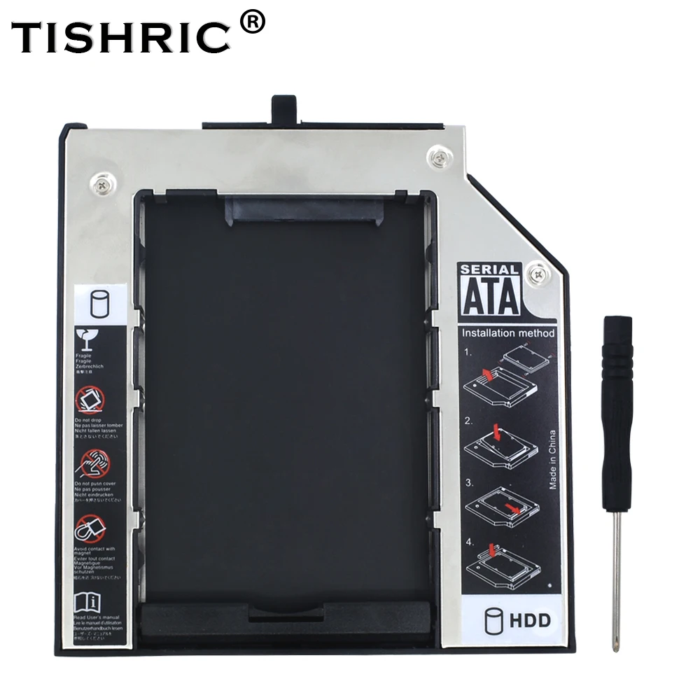 Алюминиевый корпус TISHRIC для 2 го жесткого диска Caddy 9 5 мм SATA 3 0 &quot SSD Lenovo ThinkPad T420s T430s