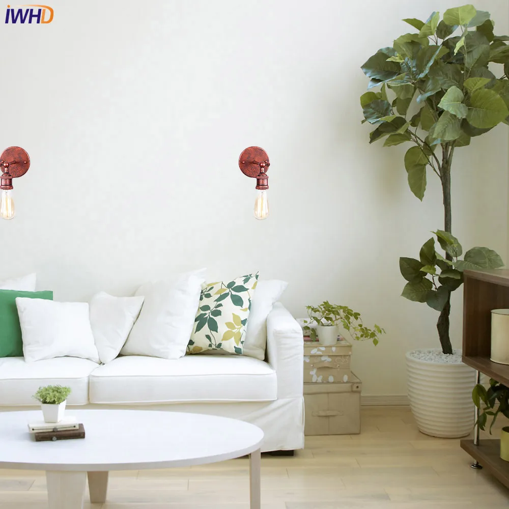 IWHD нержавеющее железо Винтаж настенный светильник светодиодный Эдисон E27 4 Вт