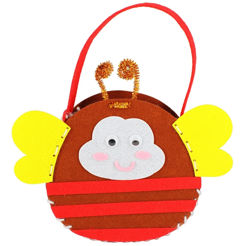 Craft Kits For Children Toy Non-woven Cloth Bag DIY Handmade Bags Children Dindergarten Sewing Projects Fabric Kit DIY Kids Toys - Цвет: ZWX120-7