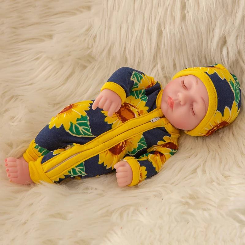 Подходит 10 дюймов Reborn Baby Doll Одежда с подсолнухами для девочек и мальчиков мягкий