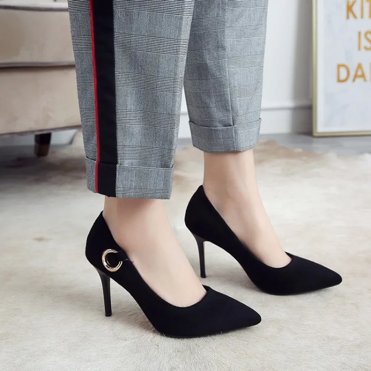 Женская обувь на высоком каблуке женские туфли-лодочки металлическая пряжка