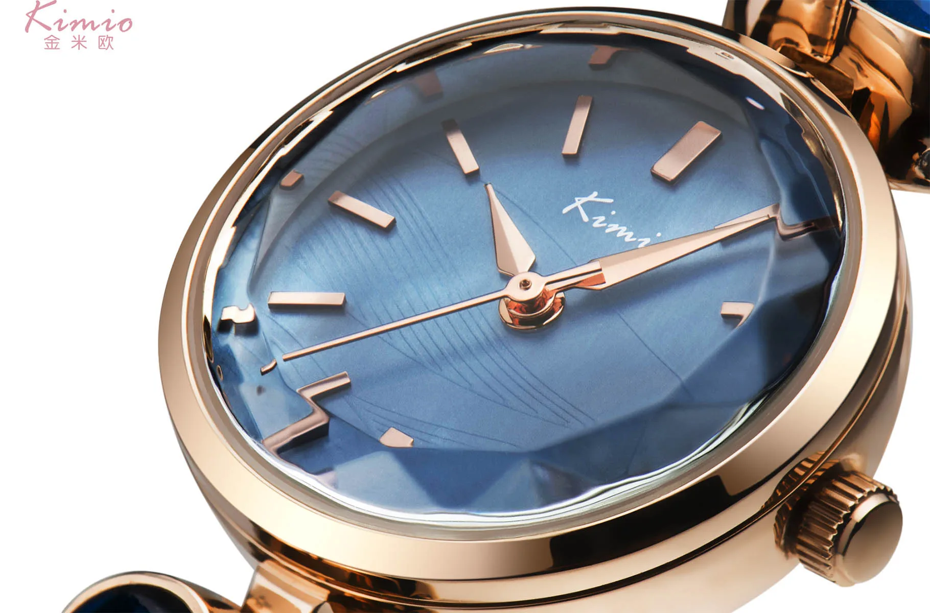 KIMIO красочные кварцевые с бриллиантами часы алый розовый золотой браслет Женское