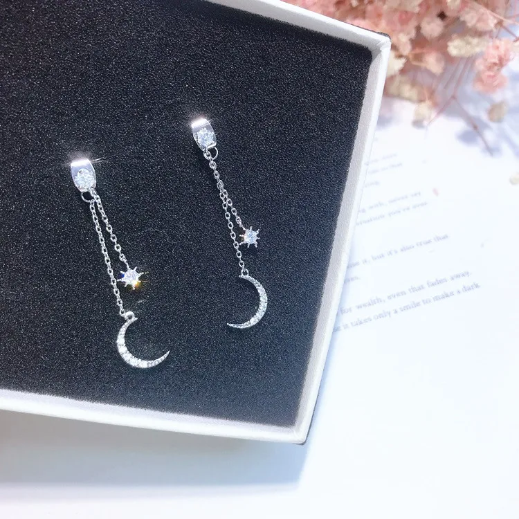 2018 Hot New Statement Luxury Earrings Fashion Jewelry Full Rhinestone Moon Long Chain Tassel Pendientes Brincos Gifts | Украшения и