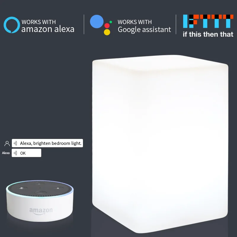 Светодиодный ночсветильник Smart Life с Wi Fi 10 цветная Настольная лампа дистанционным