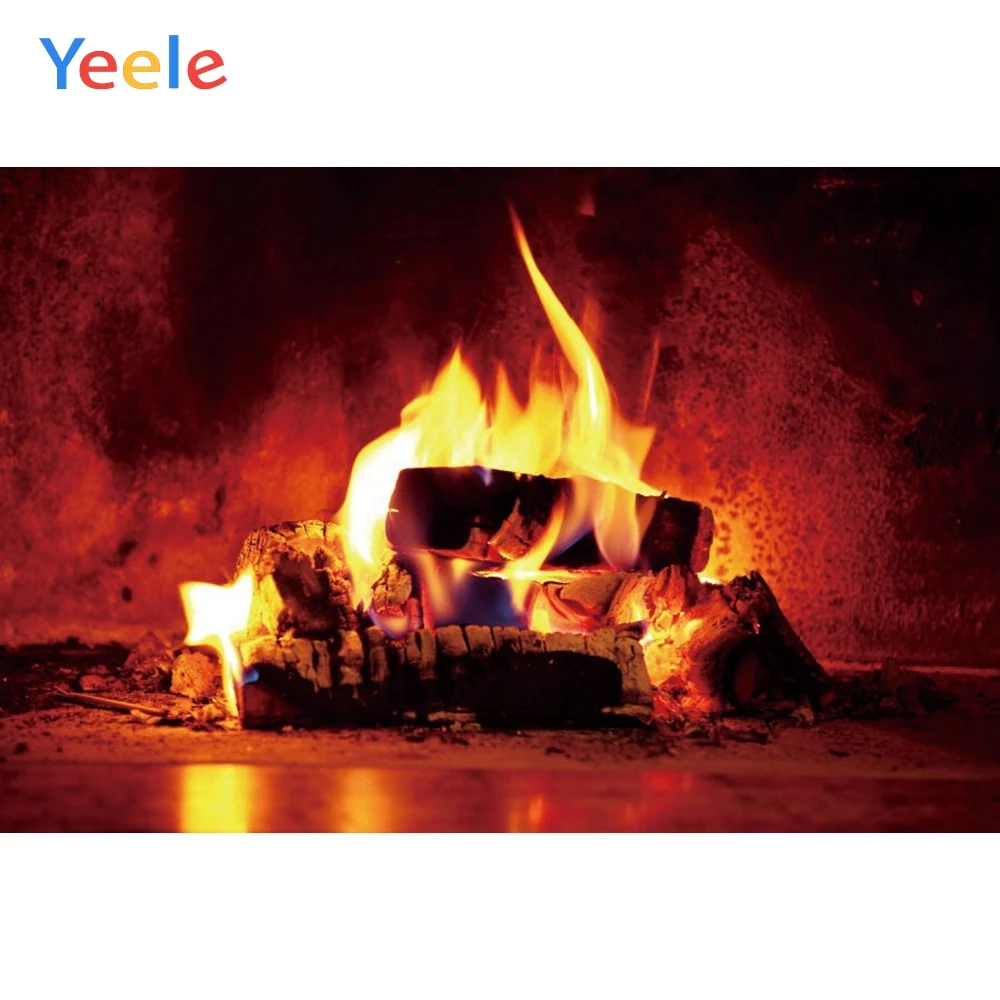 Виниловый Фотофон Yeele для фотостудии с рождеством зимой огнем на заказ|Фон