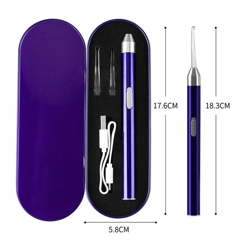 Светодиодный фонарик ушные воски пикапы для детей зарядка через USB медиаторы