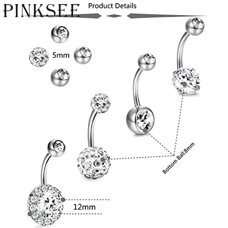 Женское кольцо для пирсинга живота PINKSEE в стиле рок | Украшения и аксессуары