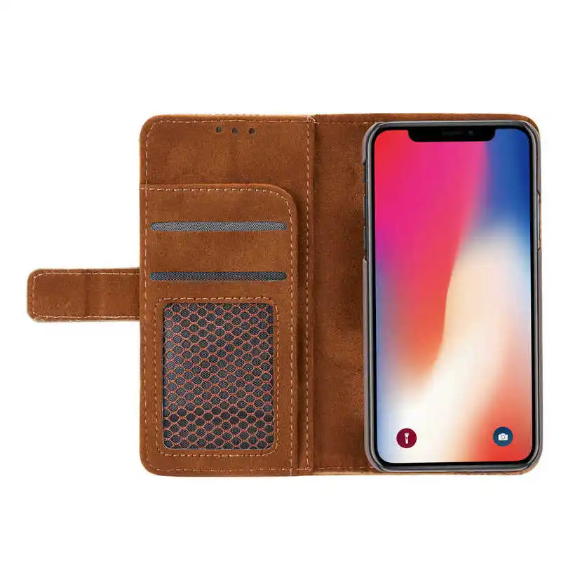 Для iphone х Флип кожаный чехол Ретро Кожа Folio кошелек сотовый телефон с Обложка