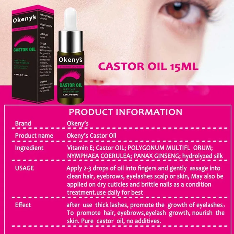 Эфирное Натуральное эфирное масло для роста ресниц 15 мл бровей MH88|Средства