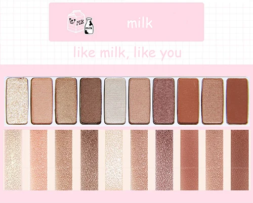 Milk 10 цветов модные тени для век матовые мерцающие тени для век Макияж Косметика - Цвет: Milk